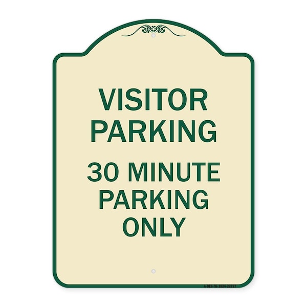 Signmission Visitor Parking Visitor Parking 30 Minute Parking Heavy-Gauge Alum Sign, 24" x 18", TG-1824-22727 A-DES-TG-1824-22727 - main